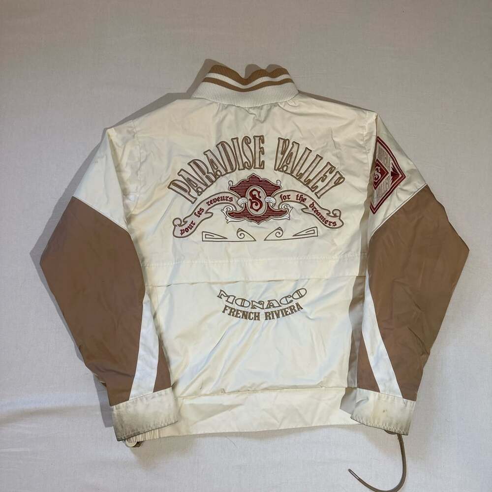 Smoke Rise Paradise Valley Racing Jacket Size L Cream Brown - Picture 2 of 4